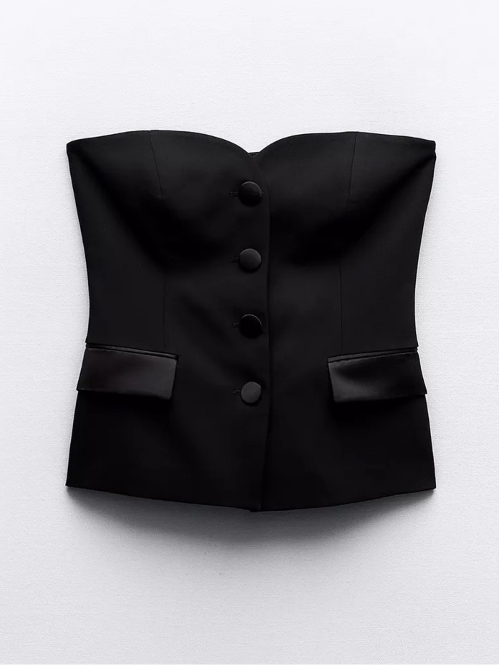 Combination Satin Effect Bustier Top